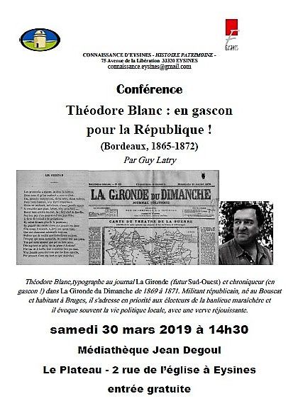 Conférence Théodore Blanc : en gascon  pour la République ! (Bordeaux, 1865-1872)