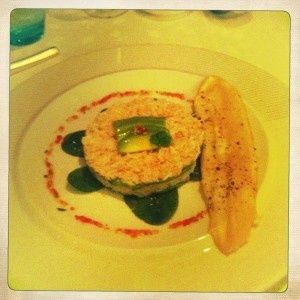 Millefeuille de crabe et avocat