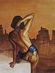 peinture didier fonteniaud - nu - paysage imaginaire
