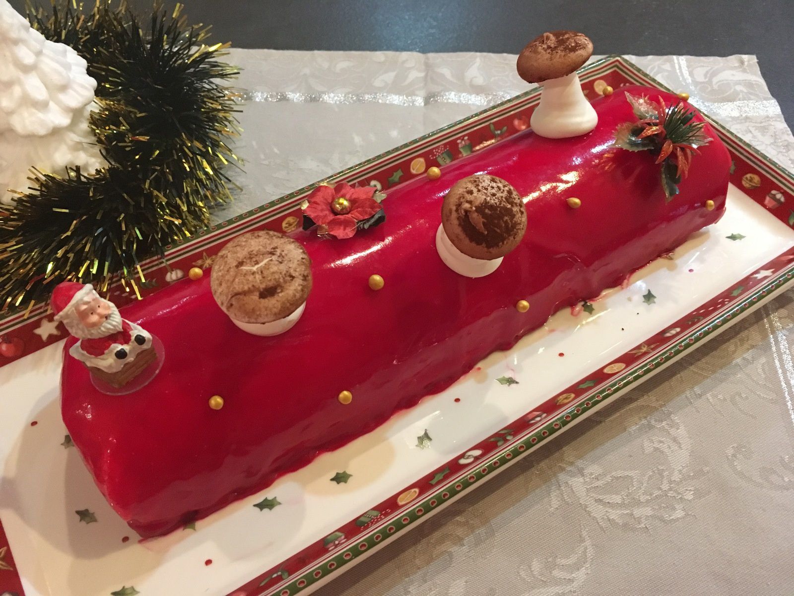Recette Bûche de Noël Framboise-Chocolat Blanc