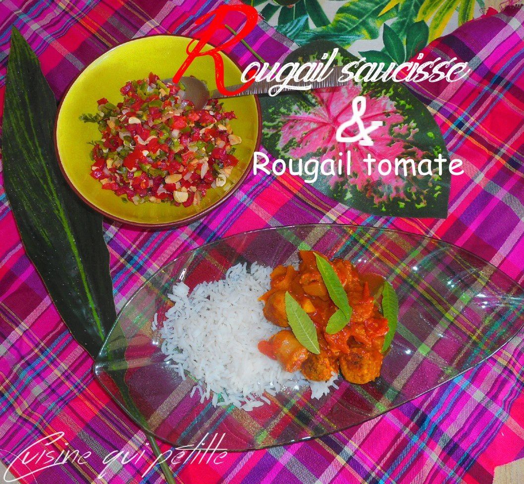 rougail saucisse gingembre accompagné rougail tomate