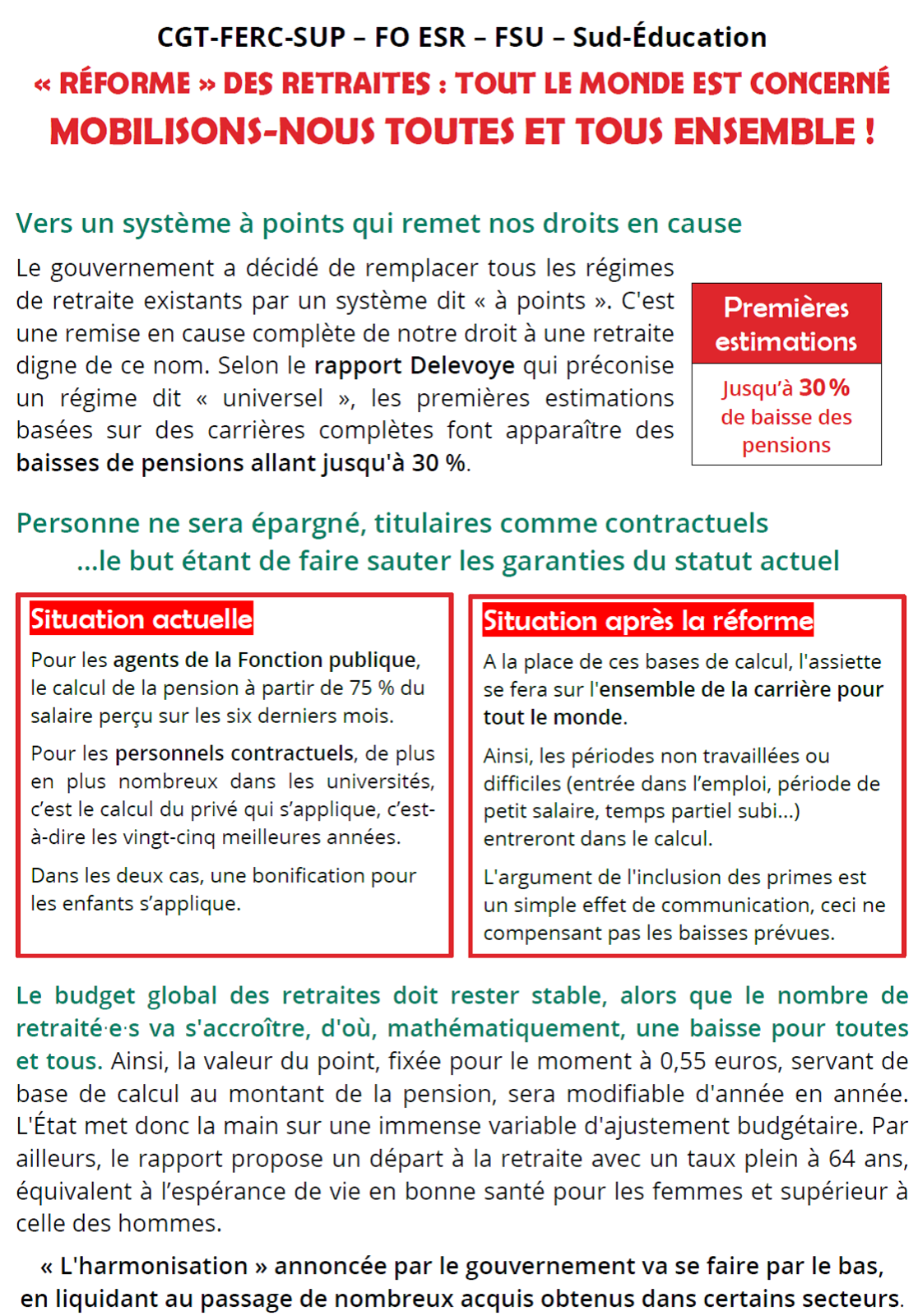 Reforme retraite : réunion débat intersyndicale le 3 décembre - CLSH - Nancy - 14h