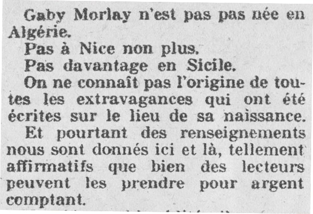 Gaby Morlay : la première (fausse!) biographie