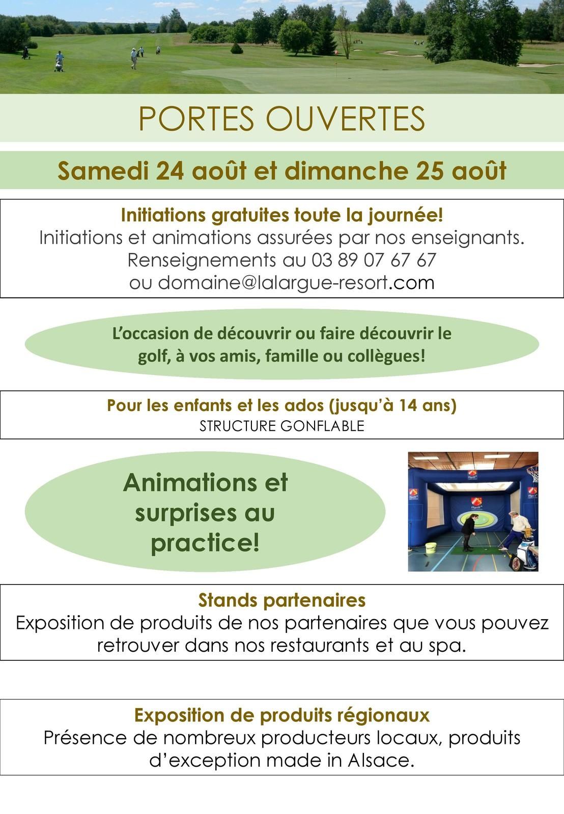 Portes ouvertes au golf de LaLargue les 24 et 25 août 2019