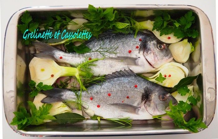 Daurades au Four, à l'Absinthe et au Fenouil