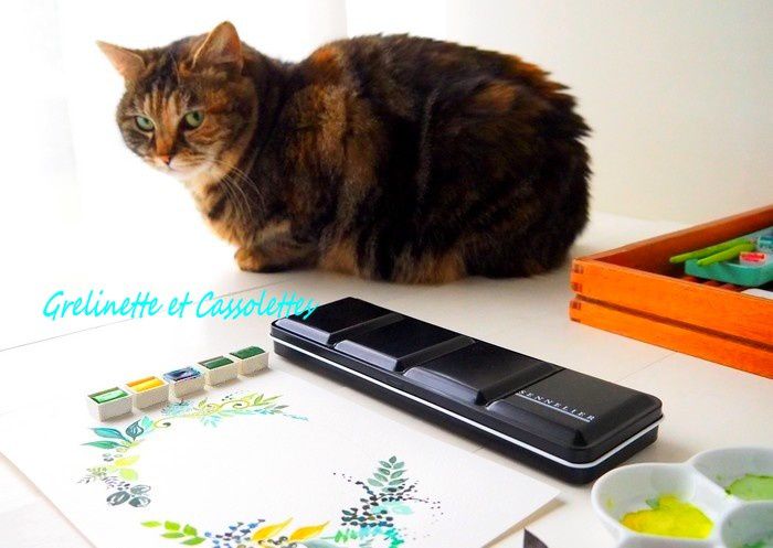 Aquarelle Peindre Avec Un Chat Grelinette Et Cassolettes Aquarelle Peindre Avec Un Chat Grelinette Et Cassolettes