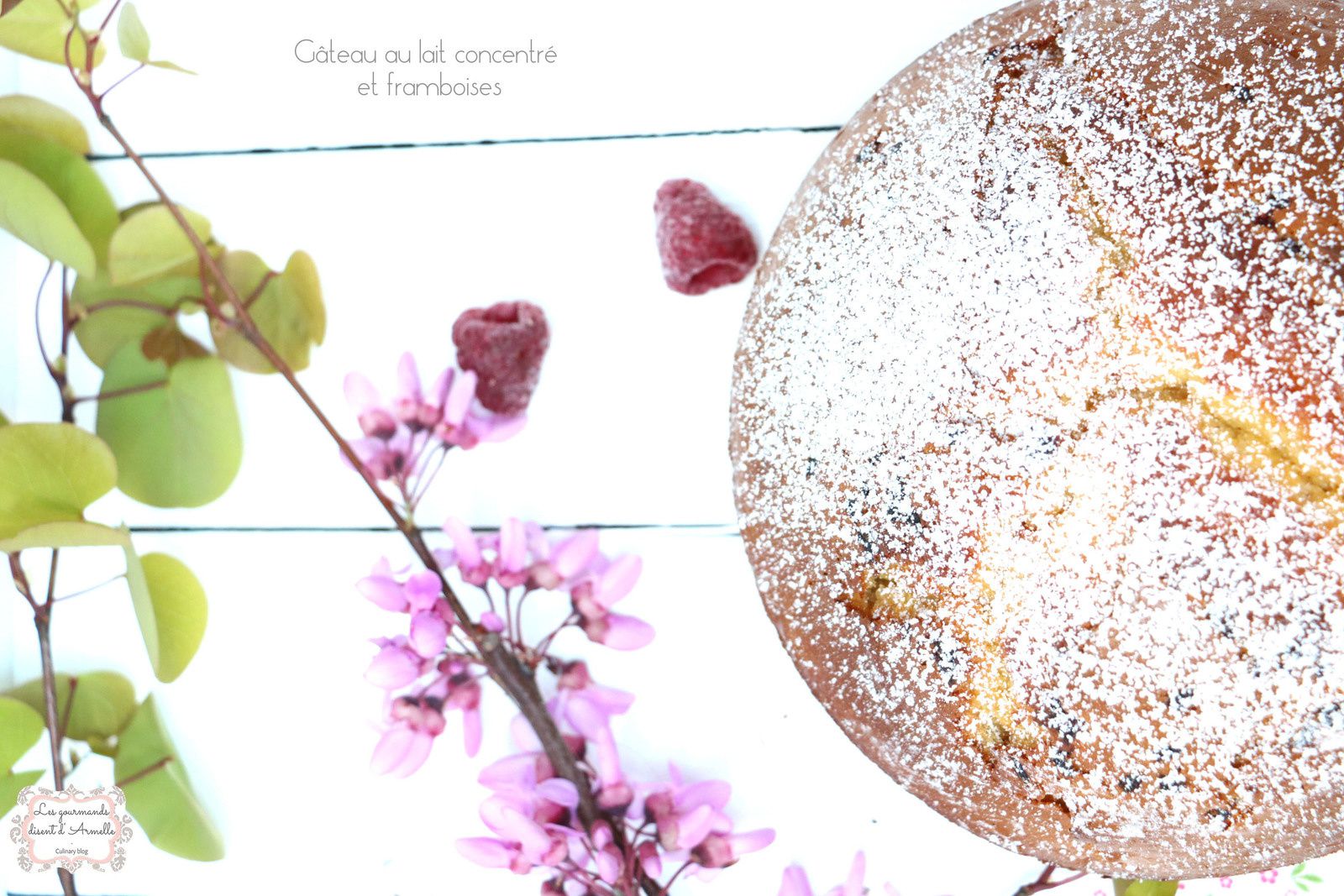| Gâteau au lait concentré sucré et framboises | © Les Gourmands {disent} d'Armelle