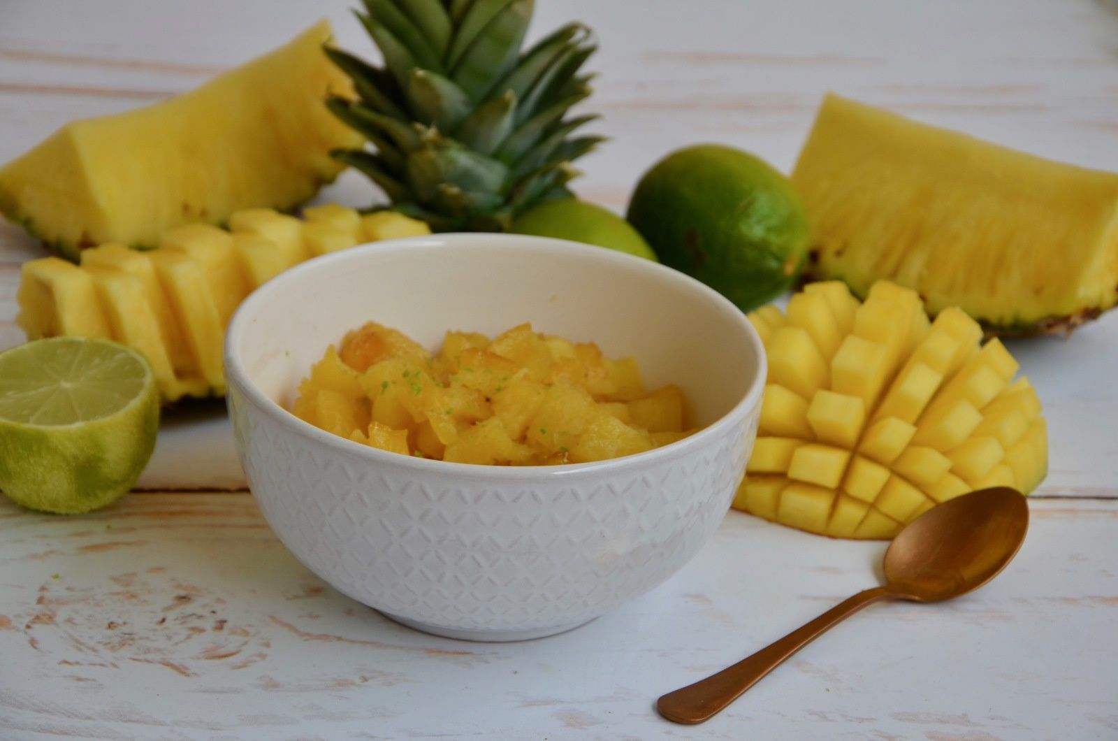 Compotée de mangue et ananas au citron vert La p'tite cuisine de Pauline