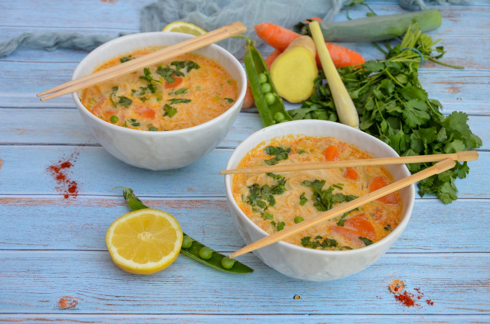 Soupe thaï au lait de coco - La p'tite cuisine de Pauline