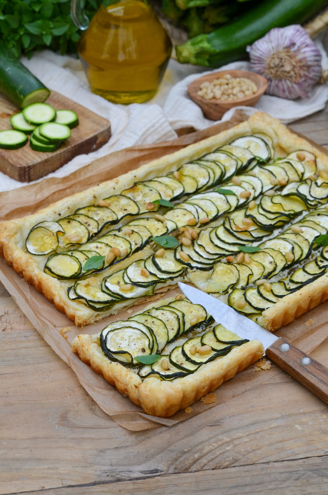 Tarte Fine Aux Courgettes Chevre Frais Et Basilic La P Tite Cuisine De Pauline