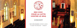 Des voix pour la lutte contre le SIDA, un Concert au profit de la lutte contre le SIDA, le 1er décembre à la GLDF à Paris.