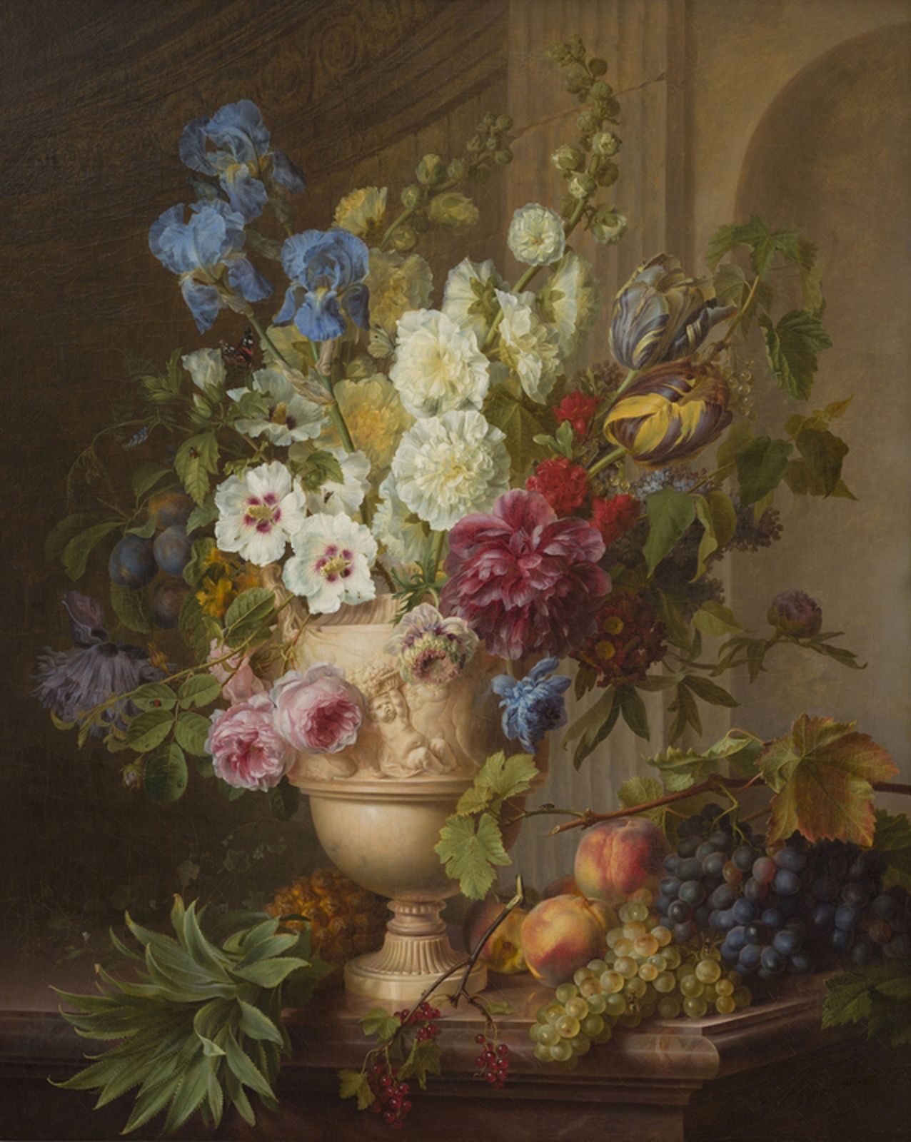 "Bouquet de Fleuirs dans un vase d'albâtre sur un entablement de marbre", 1781 de Gérard Van SPAENDONCK - Courtesy Het Noordbrabants Museum