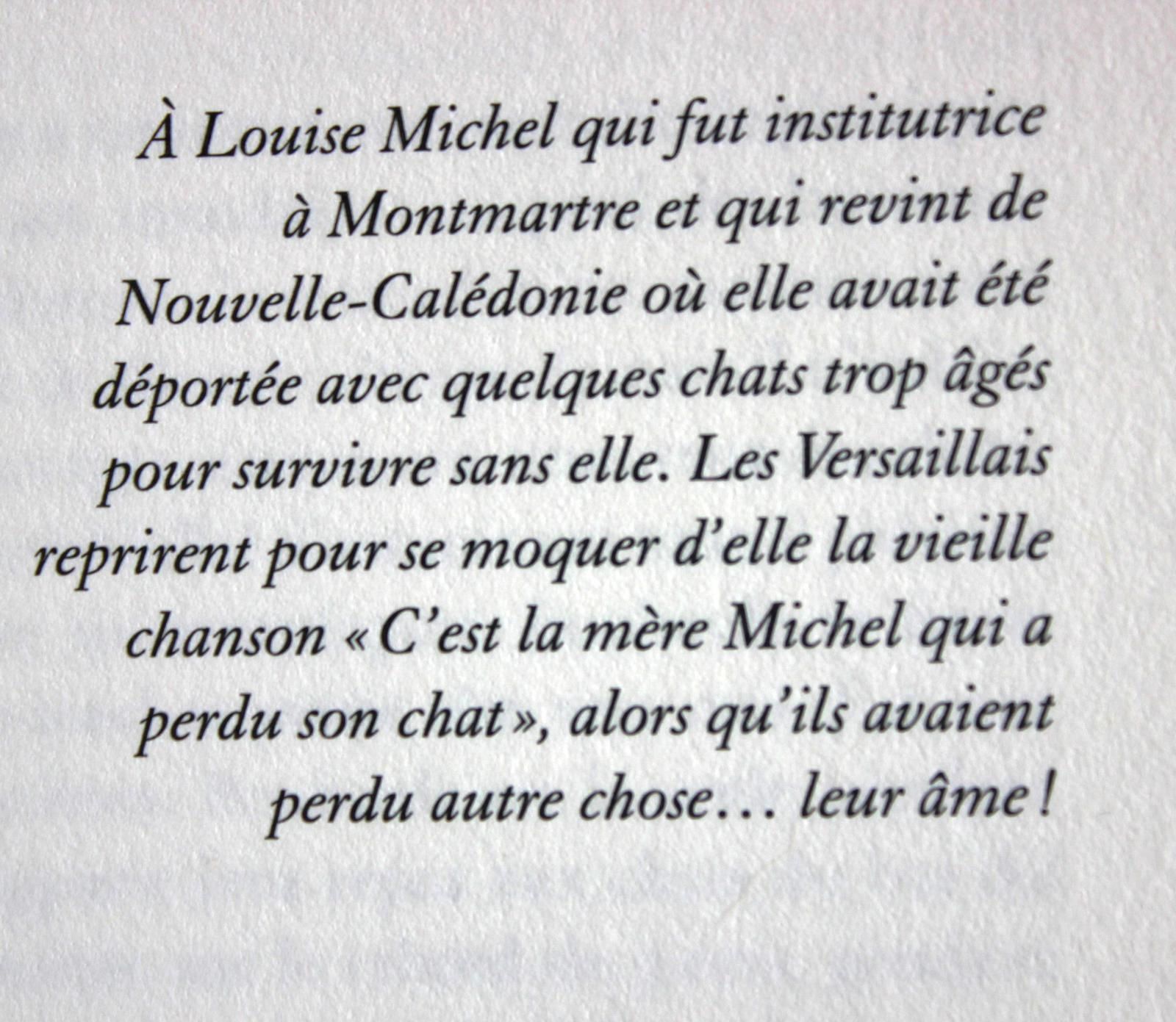 Mon dernier roman : Les Chats de Louise Michel. Editions Joëlle Losfeld. Gallimard.