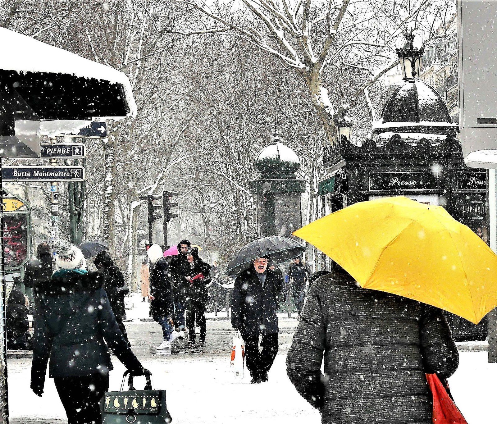 La neige à Montmartre. Neiges d'antan et neiges d'aujourd'hui. Le passé et l'hiver 2018.