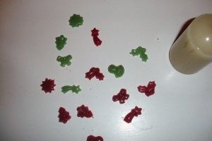 Bougie avec déco collées