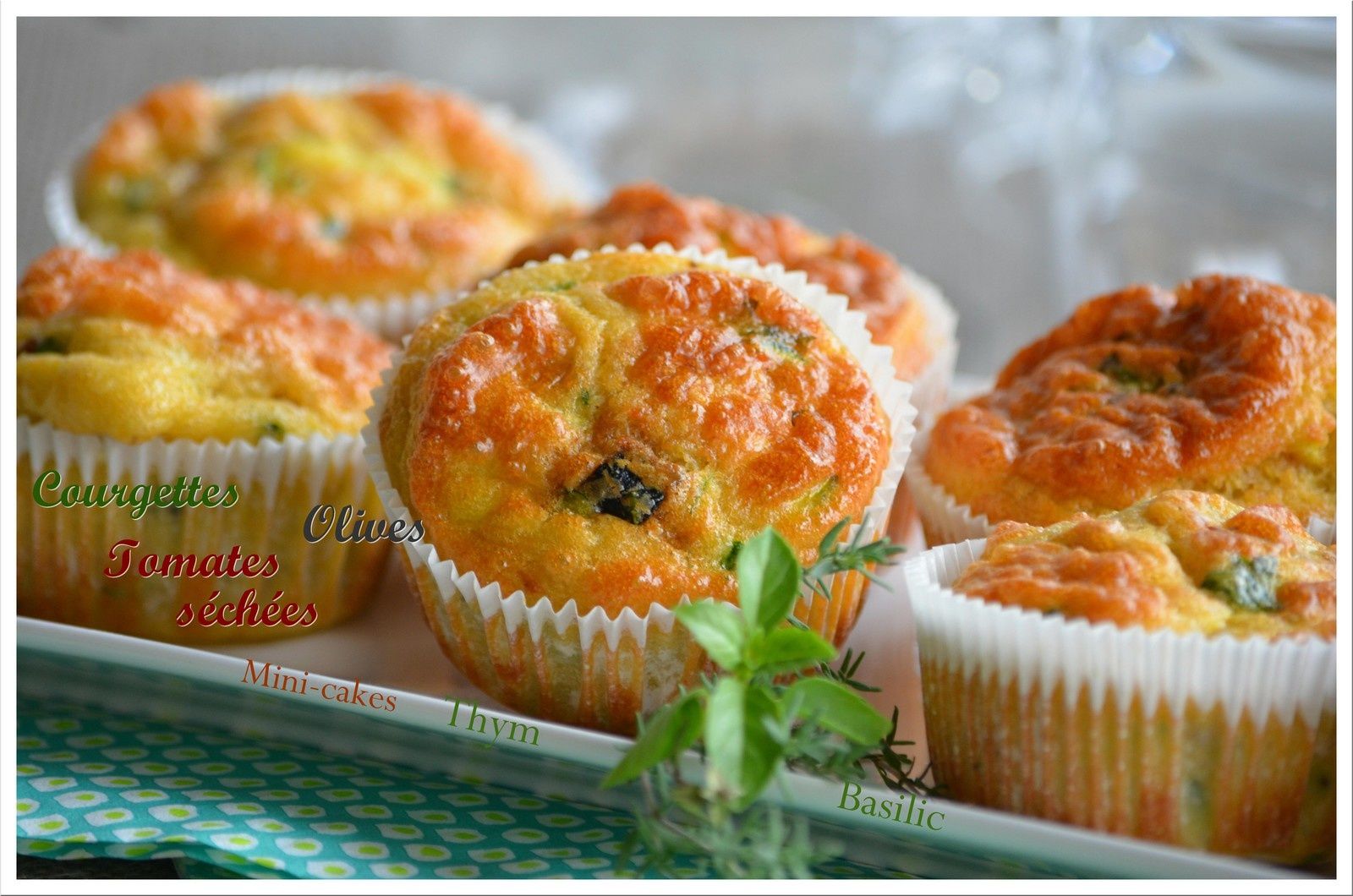 Mini-cakes courgettes olives et tomates séchées