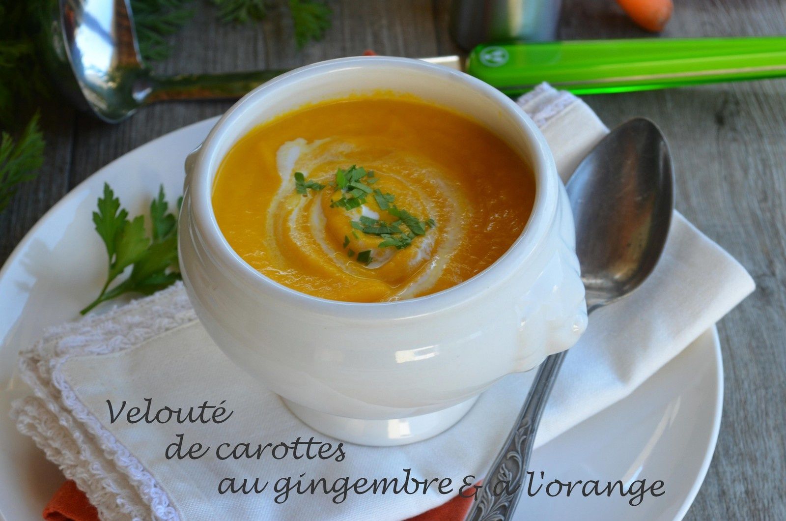 Velouté de carottes, gingembre et orange