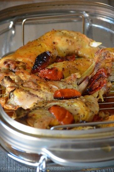 Cuisses de poulet (ail,herbes de provence et tomates confites) grillées... à l'Omnicuiseur Vitalite V6000