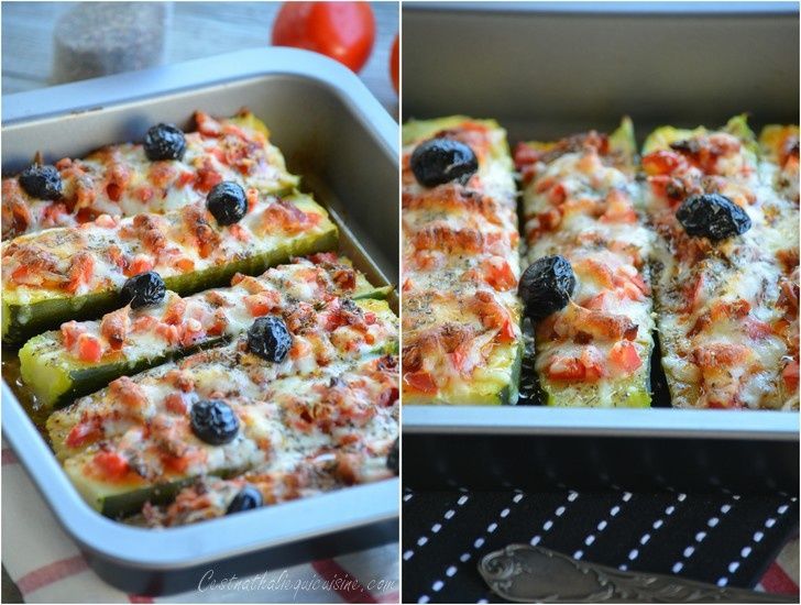 Courgettes façon pizza