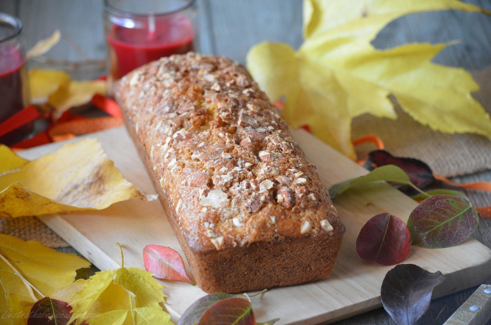 Cake d'automne potimarron, amandes et raisins secs