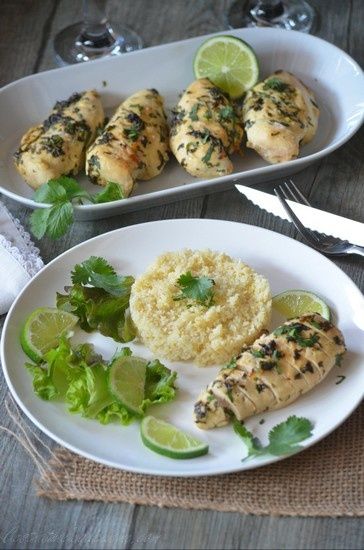 Poulet au citron vert et coriandre
