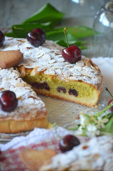 Tarte pistachine aux cerises