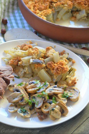 Côtes de blettes en crumble de noisettes et parmesan