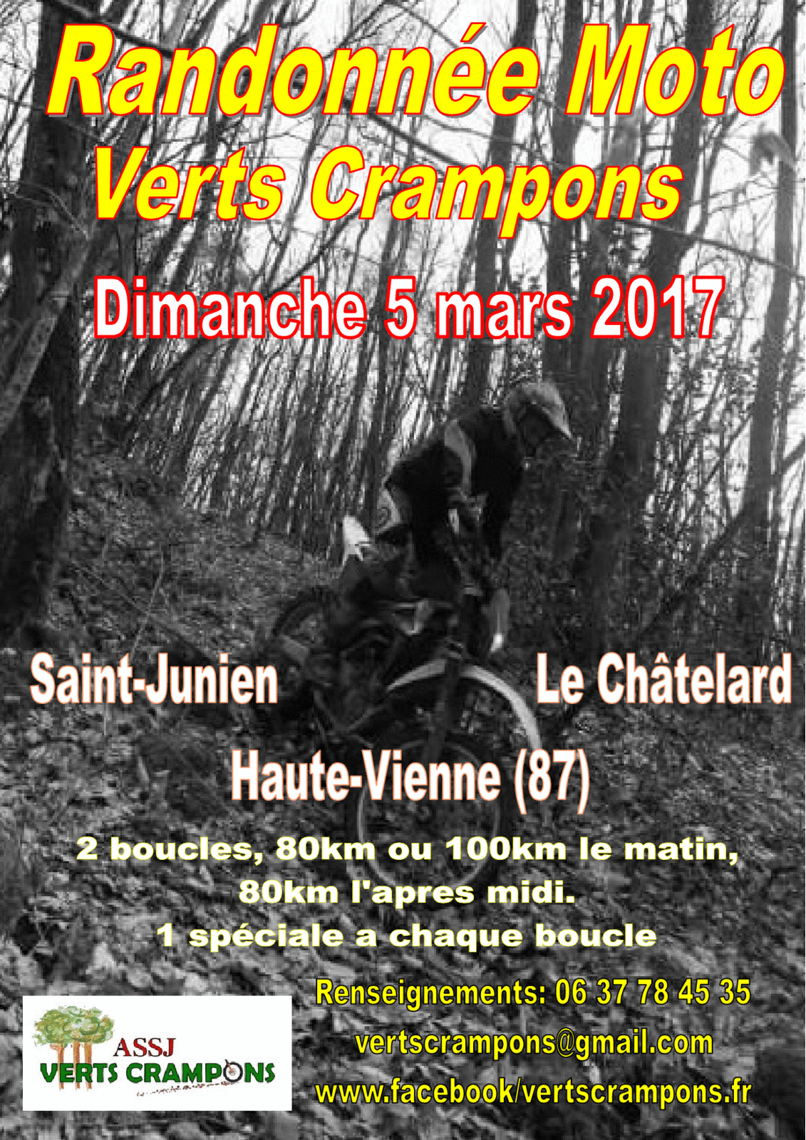 Rando moto l’ASSJ Verts Crampons Junien (87), dimanche mars 2017
