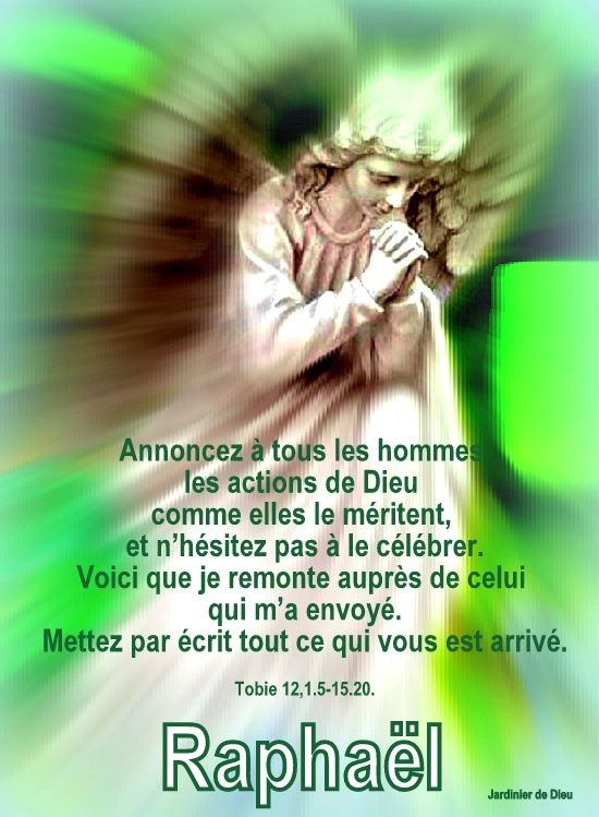 Tb 12,1.5-15.20 - Message de l'Archange Raphaël - Jardinier de Dieu