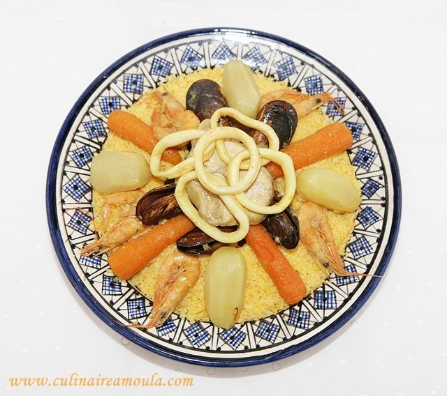 Couscous de maïs au poisson &quot;Kasksou Baddaz&quot;