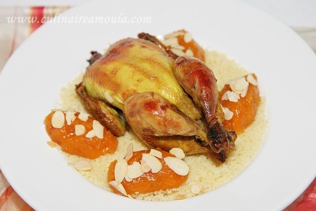 Coquelet farci aux amandes