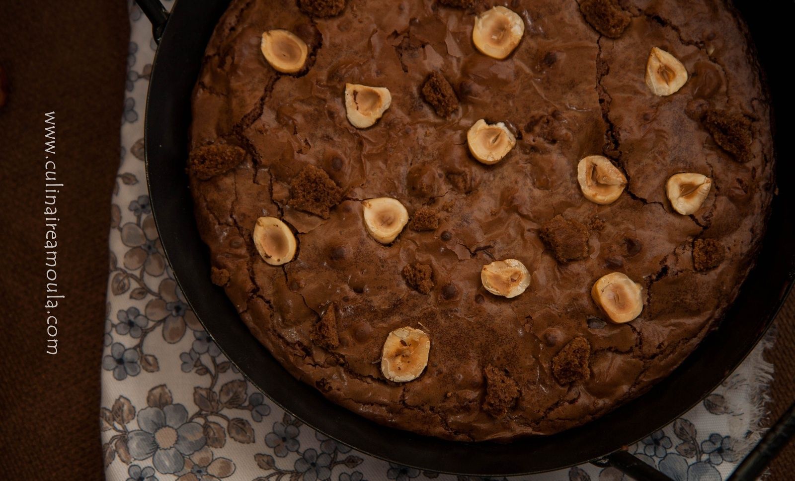 Brownie à la poêle au chocolat, noisette et spéculoos