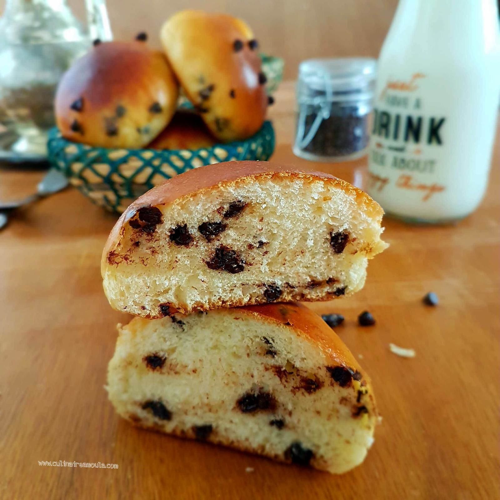Brioche au fromage et au aux pépites de chocolat 