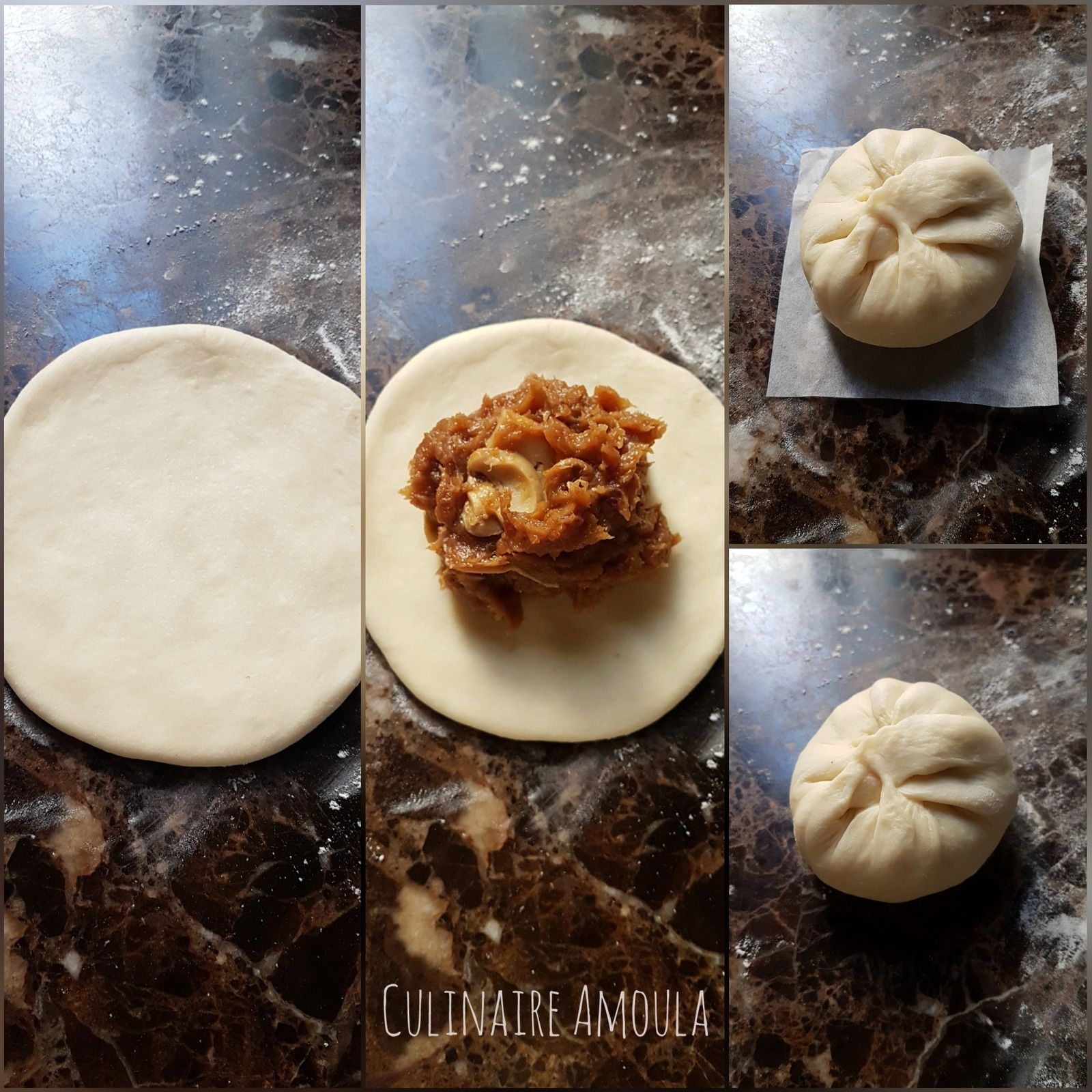 Brioche vapeur au poulet ( Banh bao )