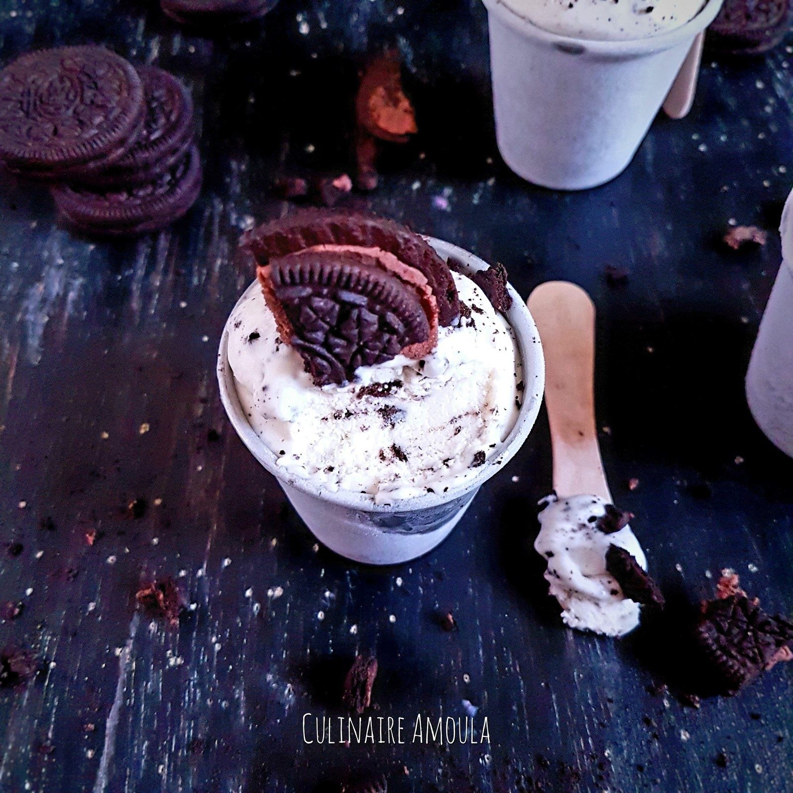 Glace cheesecake à la vanille et aux Oreos