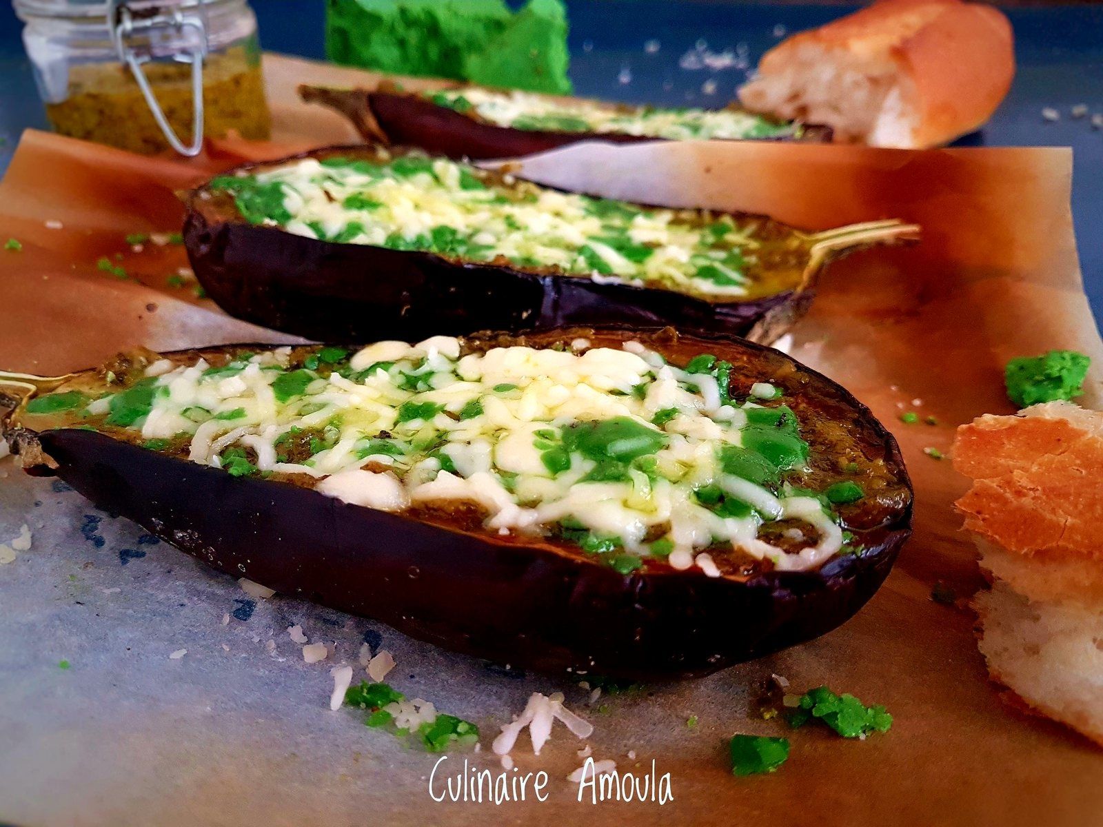 Aubergine au four au pesto