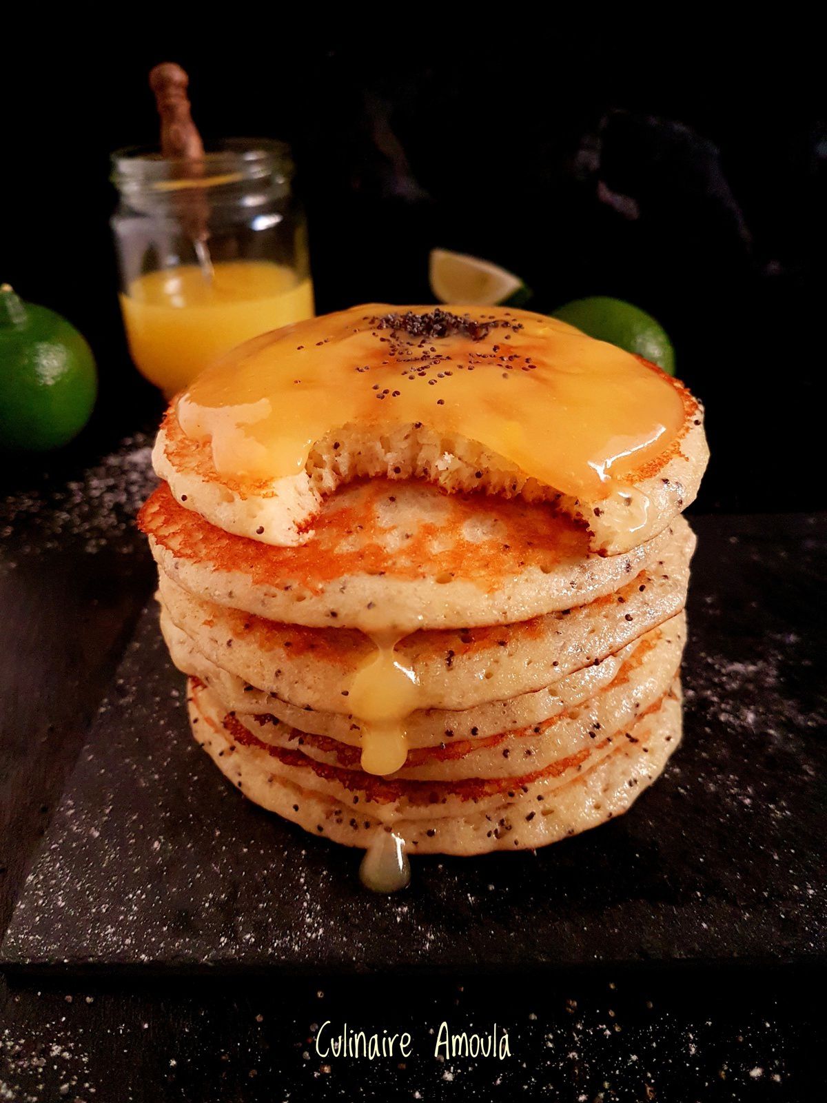 Pancakes au citron et aux graines de pavot
