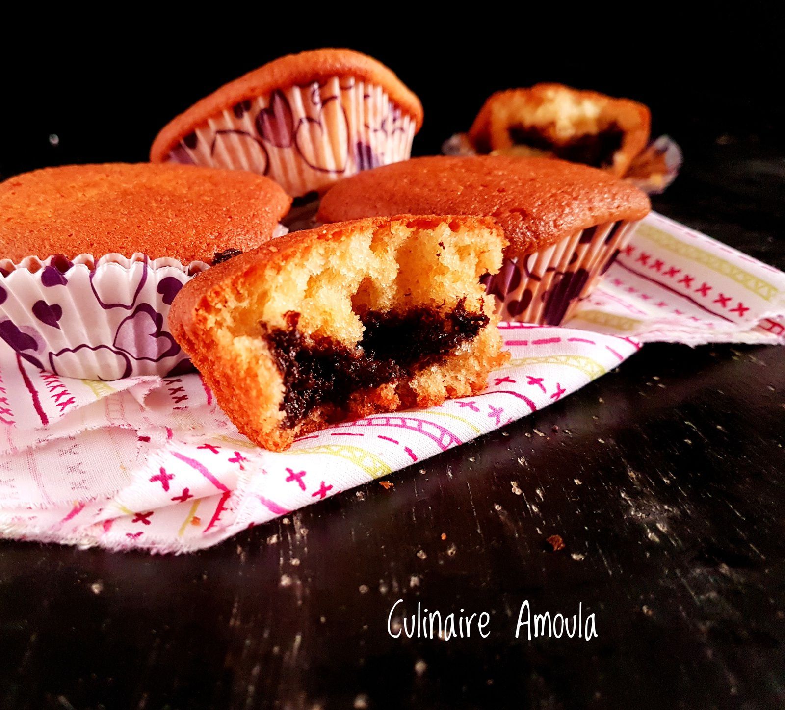 Mini cakes au coeur chocolat 