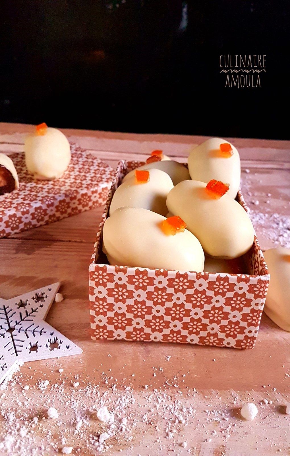 Dattes farcies enrobées de chocolat