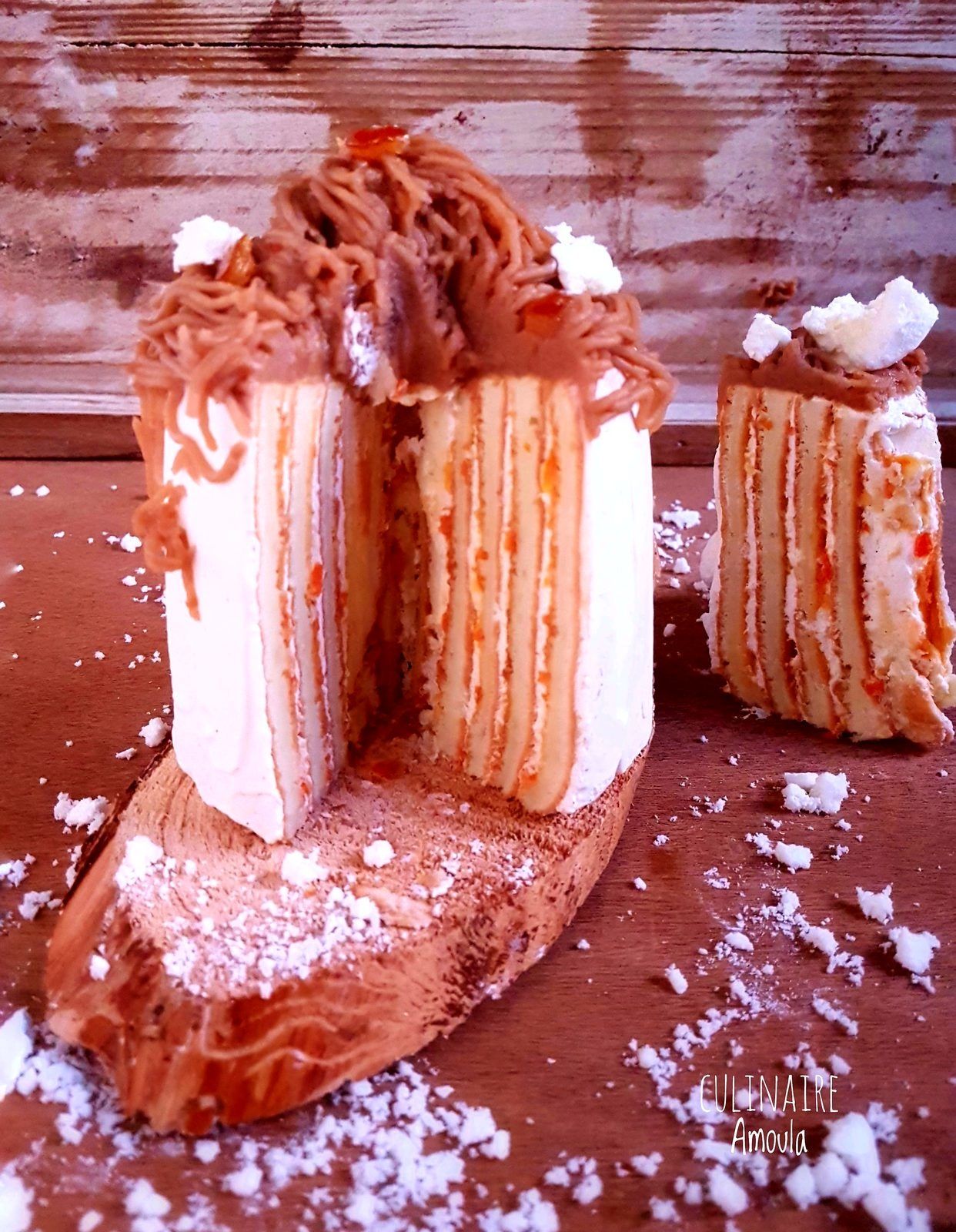 Gâteau roulé aux marrons et à la clémentine