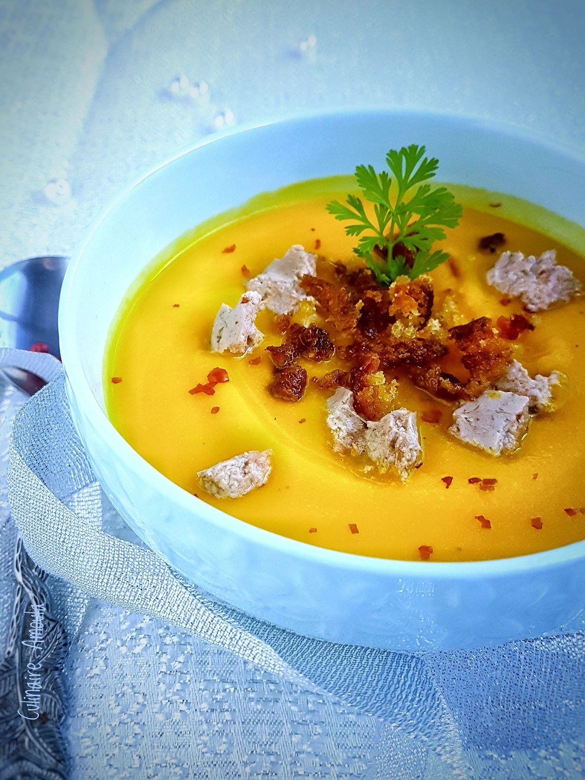 Velouté de potimarron au foie gras