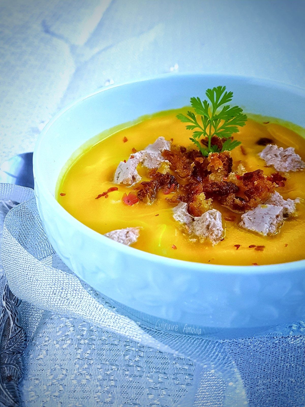 Velouté de potimarron au foie gras