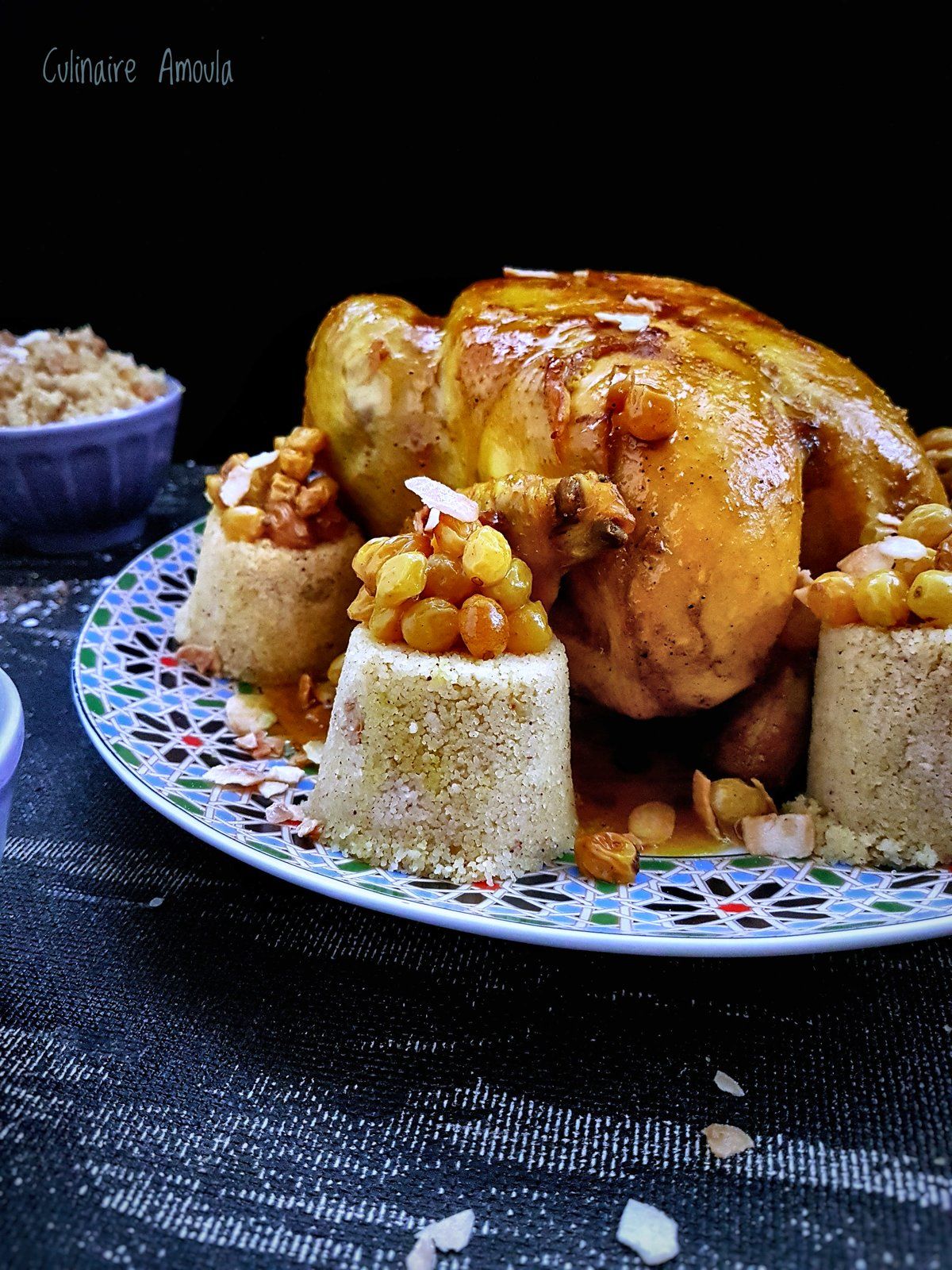 Poulet farci au coscous