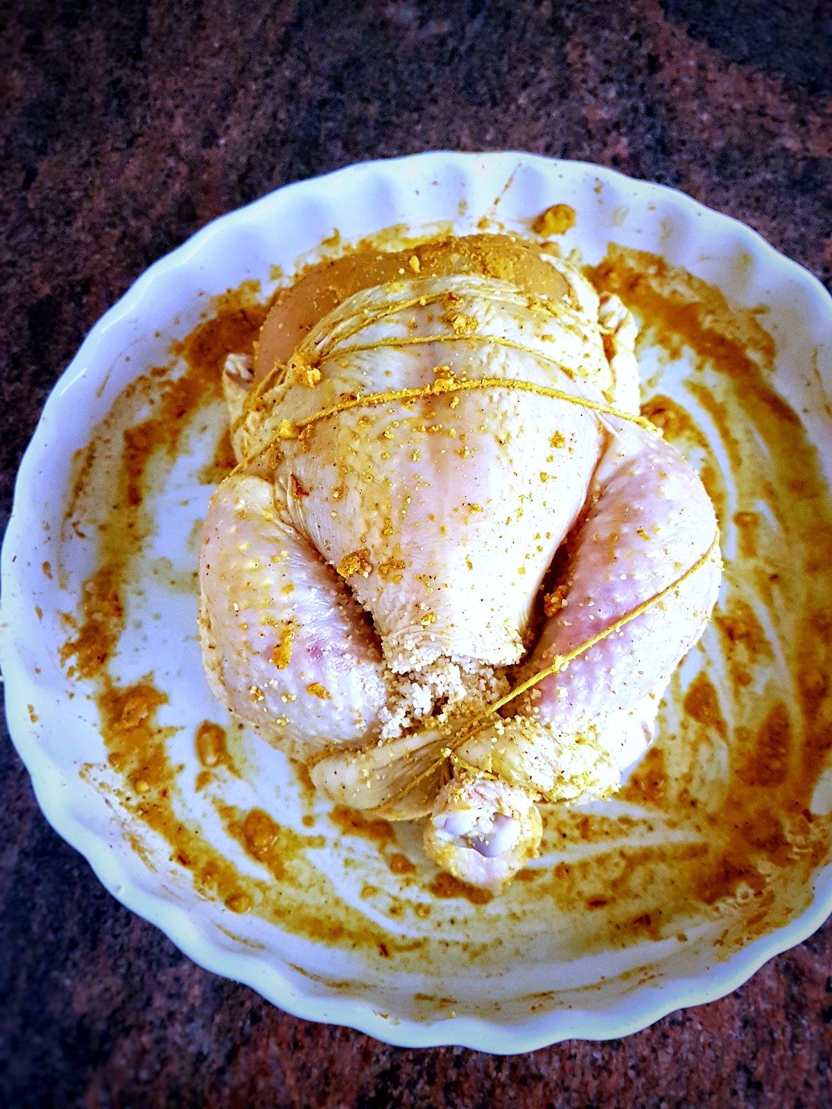 Poulet farci au coscous