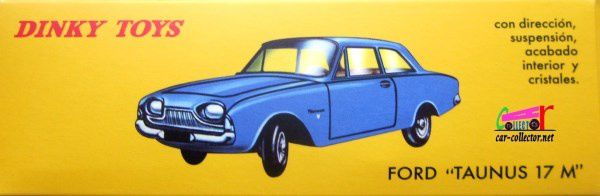 FORD TAUNUS 17M 2 PORTES JAUNE SOUFRE DINKY TOYS REEDITION ATLAS 1/43