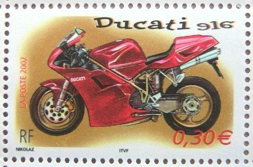 timbre poste france 2002 moto sportive ducati 916