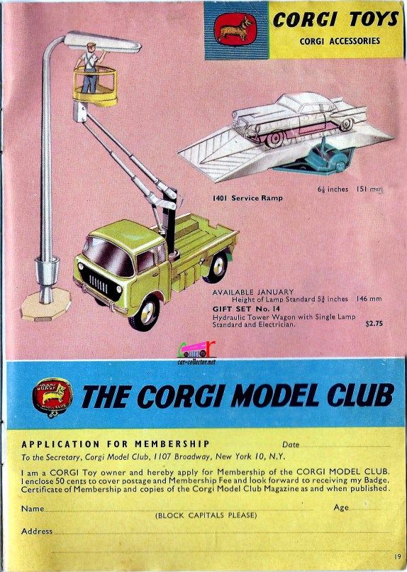 CATALOGUE CORGI 1960.
