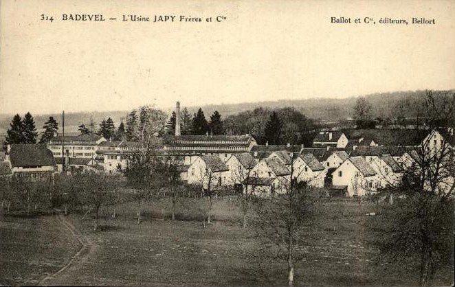 carte-postale-ancienne-badevel-les-usines-japy-freres