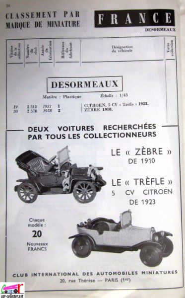 repertoire-mondial-des-automobiles-miniatures-geo-ch-veran-world-directory-of-models-cars-desormeaux-zebre-trefle