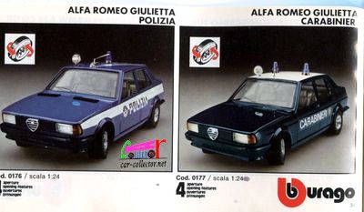 catalogue-burago-1983-catalogo-bburago-1983-catalog-burago-1983-katalog-burago-1983-alfa-romeo-giulietta-polizia-carabinieri